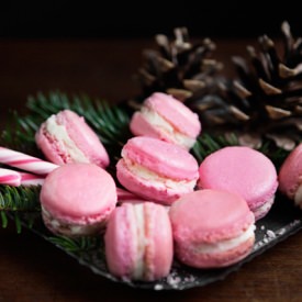 Candy Cane Macarons
