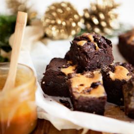 Holiday Brownie with Salted Caramel
