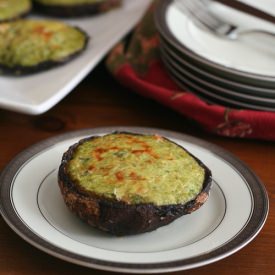 Spinach Arichoke Portobello Quiches