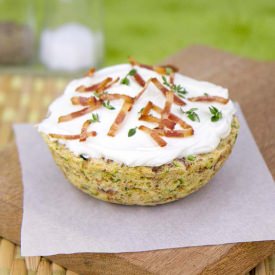Savory Zucchini, Bacon and Herb Muffin
