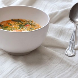 Coconut-Garlic Prawn Broth