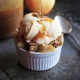 Apple Crisp & Salted Caramel Sauce