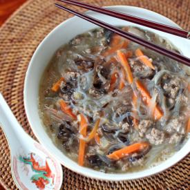 Glass Noodle Soup with Minced Beef