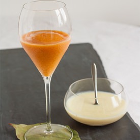 Persimmon Sorbet and Vanilla Sauce