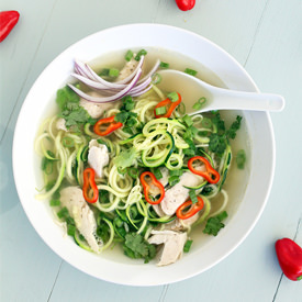 Chicken Zucchini Noodle Pho Soup