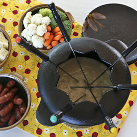 Creamy Mushroom Cheese Fondue