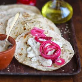 Pita Bread, Tahini and Pickles
