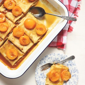 Butterscotch & Apricot Crepe Bake