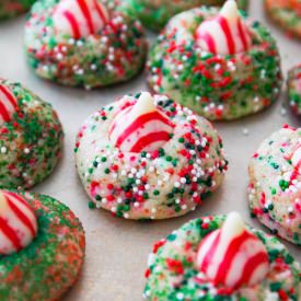 Candy Cane Kiss Cookies