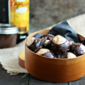 Crunchy Kahlua Buckeyes w/Sea Salt