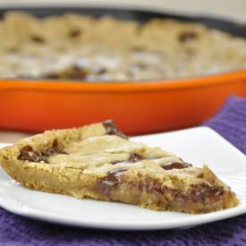 Dark Chocolate Chip Skillet Cookie