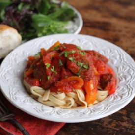 Fettuccini W/Sausage & Peppers