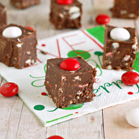 Chocolate Peppermint M&M Fudge