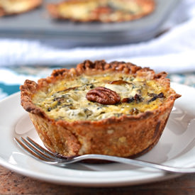 Pear and Gorgonzola Mini Quiches