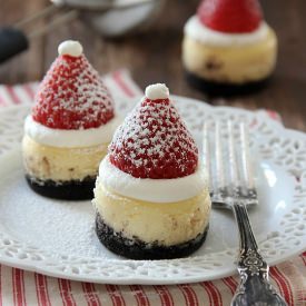 Mini Santa Hat Cheesecakes