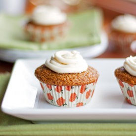 Healthy Pumpkin Muffins with Cream