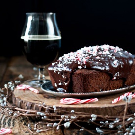 Chocolate Stout Candy Cane Cake