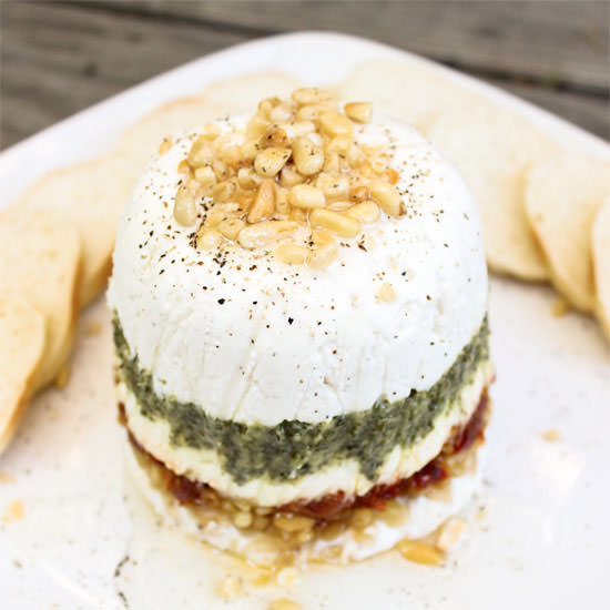 Goat Cheese and Pesto Terrine
