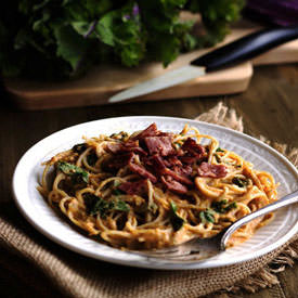 Skinny Three Cheese Pumpkin Pasta
