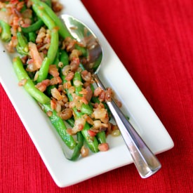 Green Beans with Pancetta and Onion