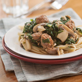 Sausage, Mushroom and Chard Pasta