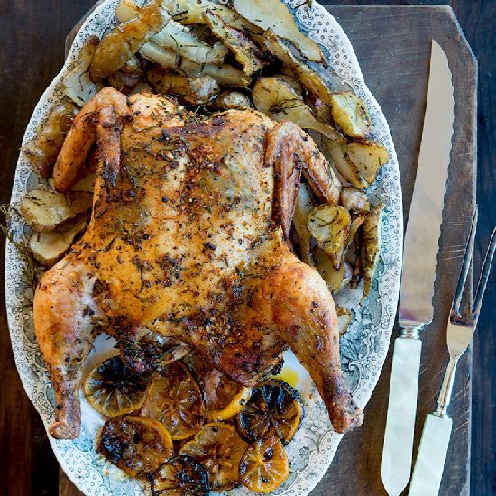 Whole Roasted Spatchcocked Chicken