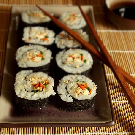 Smoky Tofu Veggie Sushi