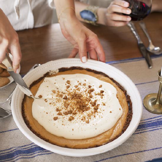 Pumpkin Pie with Gingersnap Crust