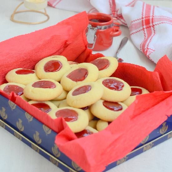 Raspberry Thumbprint Cookies