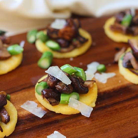Polenta Bites w/ Sherried Mushrooms