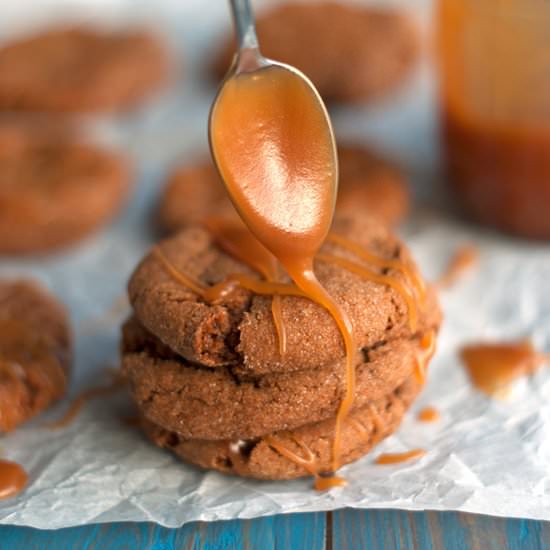 Caramel Ginger Molasses Cookies
