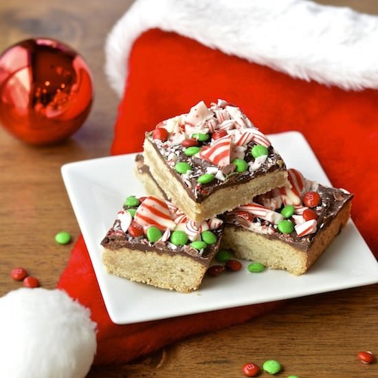 Chocolate Mint Shortbread Cany Bars