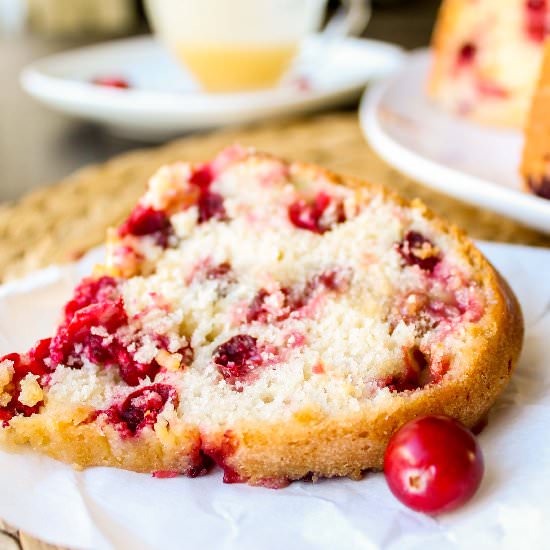 Cranberry Cake with Butter Sauce
