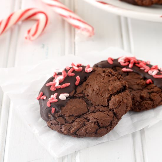 Peppermint Mocha Brownie Cookies