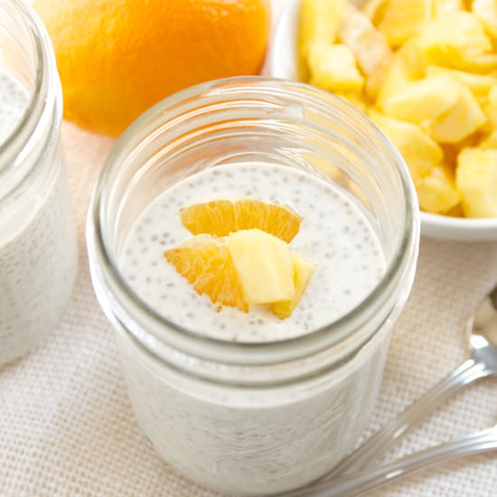 Tropical Coconut Chia Pudding Jars