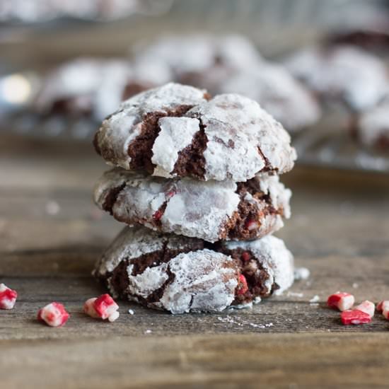 Peppermint Crunch Chocolate Crinkle