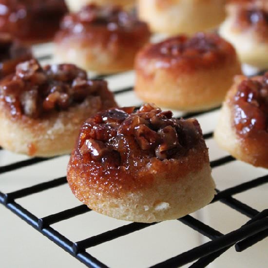 Sticky Pecan Upside-Down Baby Cakes
