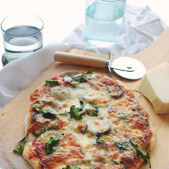 Pizza with Sausage and Spinach