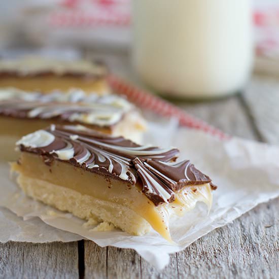 Marble Caramel Chocolate Slice