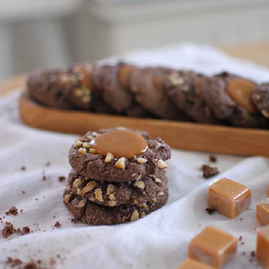 Chocolate Caramel Thumbprints