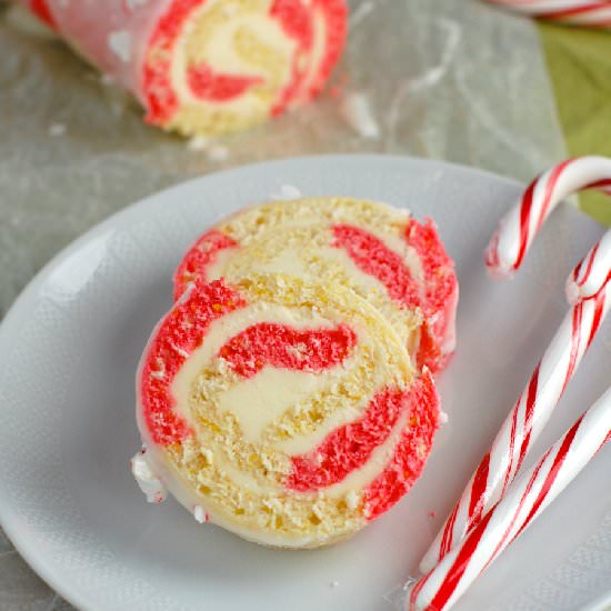 Candy Cane Cake Roll