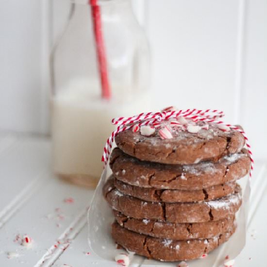 Chocolate Mint Crinkle Cookies