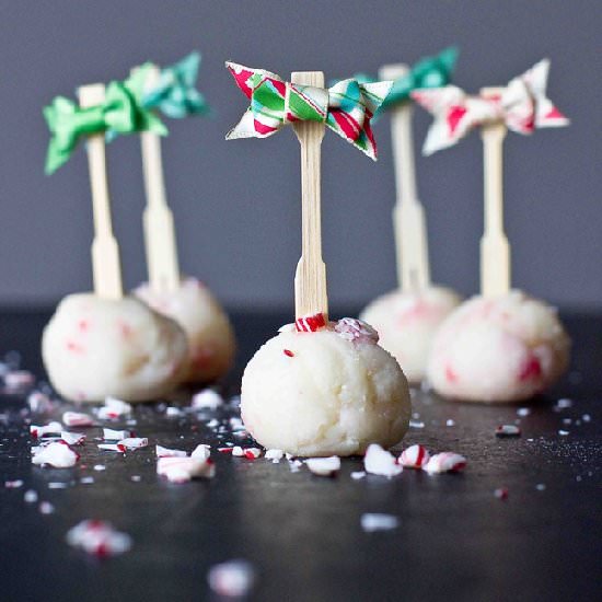No Bake Candy Cane Cookie Bites