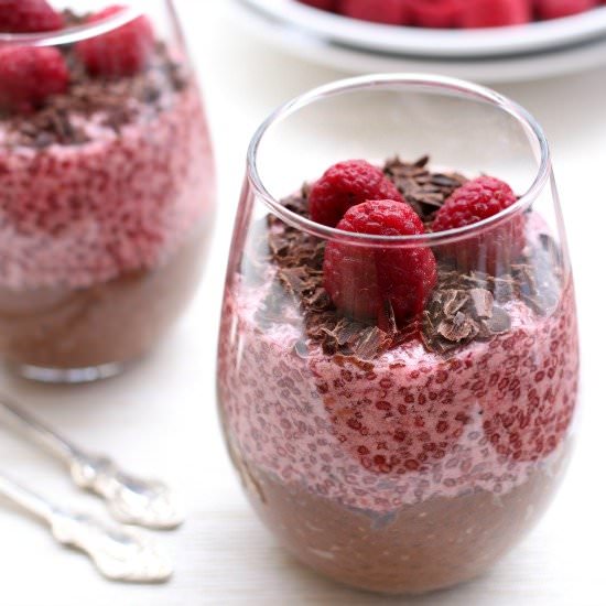 Chocolate Raspberry Chia Pudding