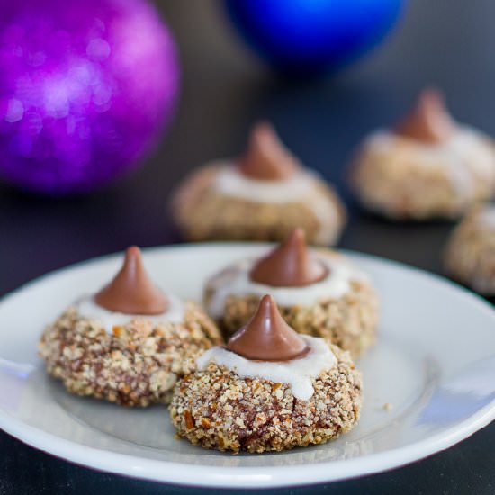 Chocolate Pecan Thumbprint Cookies