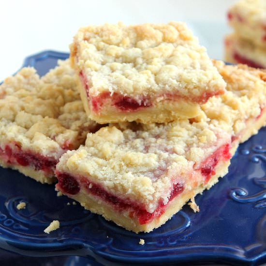 Cranberry Cheesecake Streusel Bars