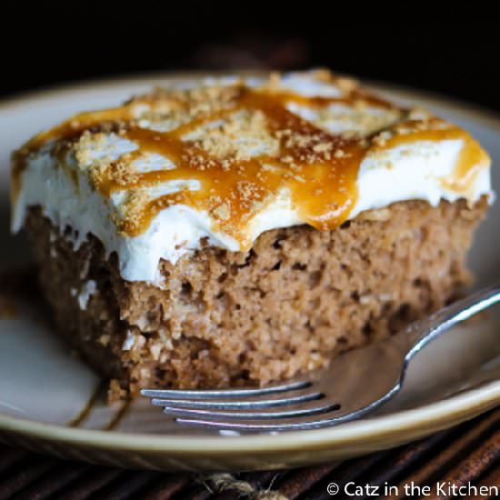 Spiced Caramel Apple Poke Cake
