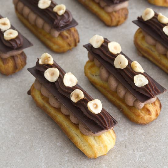 Tripe Chocolate and Hazelnut Eclair