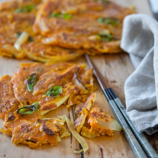 Curry Kimchi Pancakes
