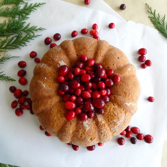 Cranberry Brandy Bundt Cake